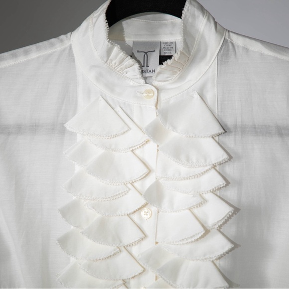 Stunning Ruffled Blouses XS – Available in White (NWT) and Purple (NWOT) - Picture 5 of 11